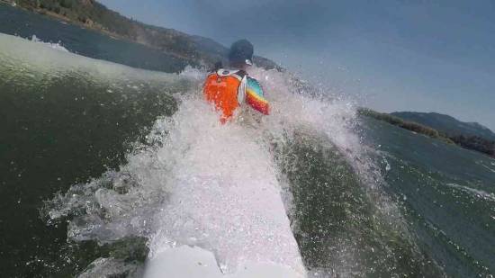 Wilson Reavley Powering Through Gorge Wave (photo from his gopro)