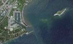 knife river marina, beach and island